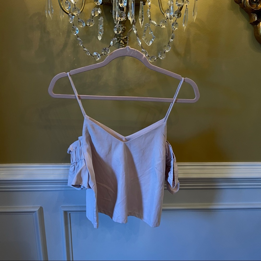 Misguided Pink Off the Shoulder Top Crop